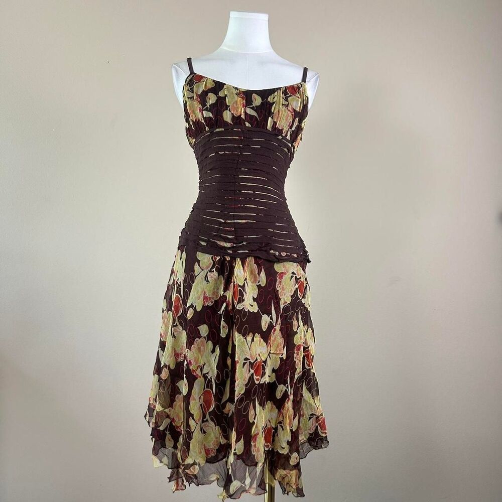 Gorgeous Whimsigoth Fairy Grunge Max Studios 100% Silk Floral Dress